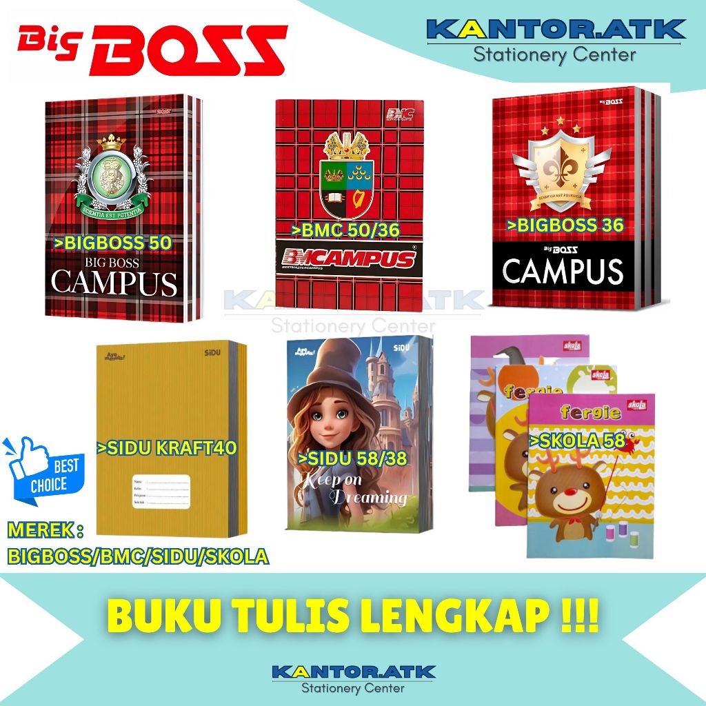 

(10Pc) Buku Tulis CAMPUS 50 Lembar - BESAR ORIGINAL