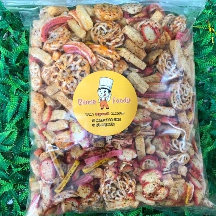 

KERUPUK SEBLAK CAMPUR BANNA FOODY ISI 1 KG | Banna Foody | Snack Viral