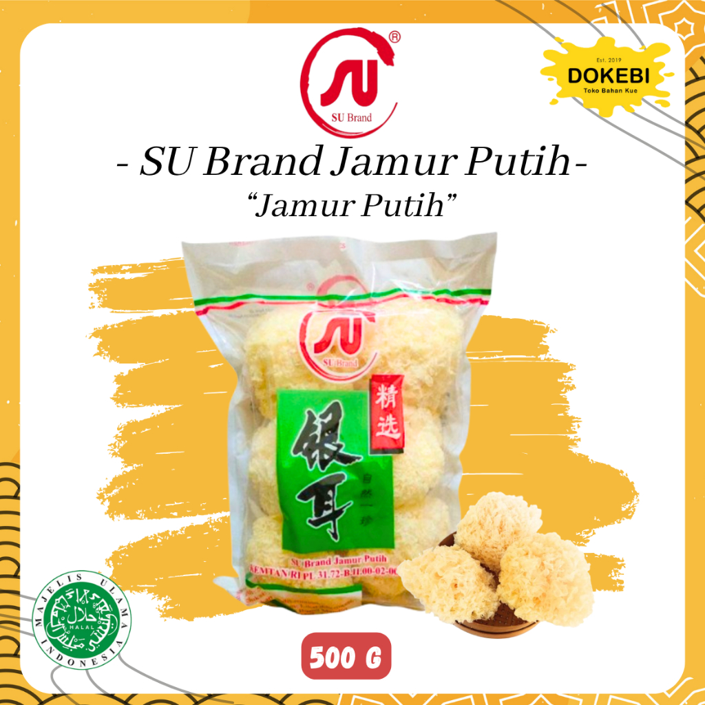 

SU BRAND Dried White Fungus 500 Gr / Bai Mu Er / Jamur Putih Es Salju / Yin Er