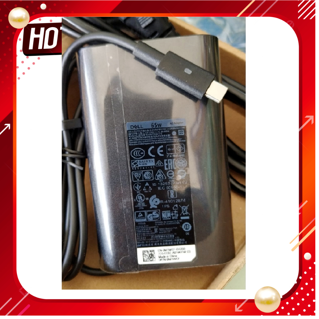 ORIGINAL Adaptor Cas Charger Laptop Dell USB Type-C 65W for dell XPS Venue Inspiron Latitude Chormeb