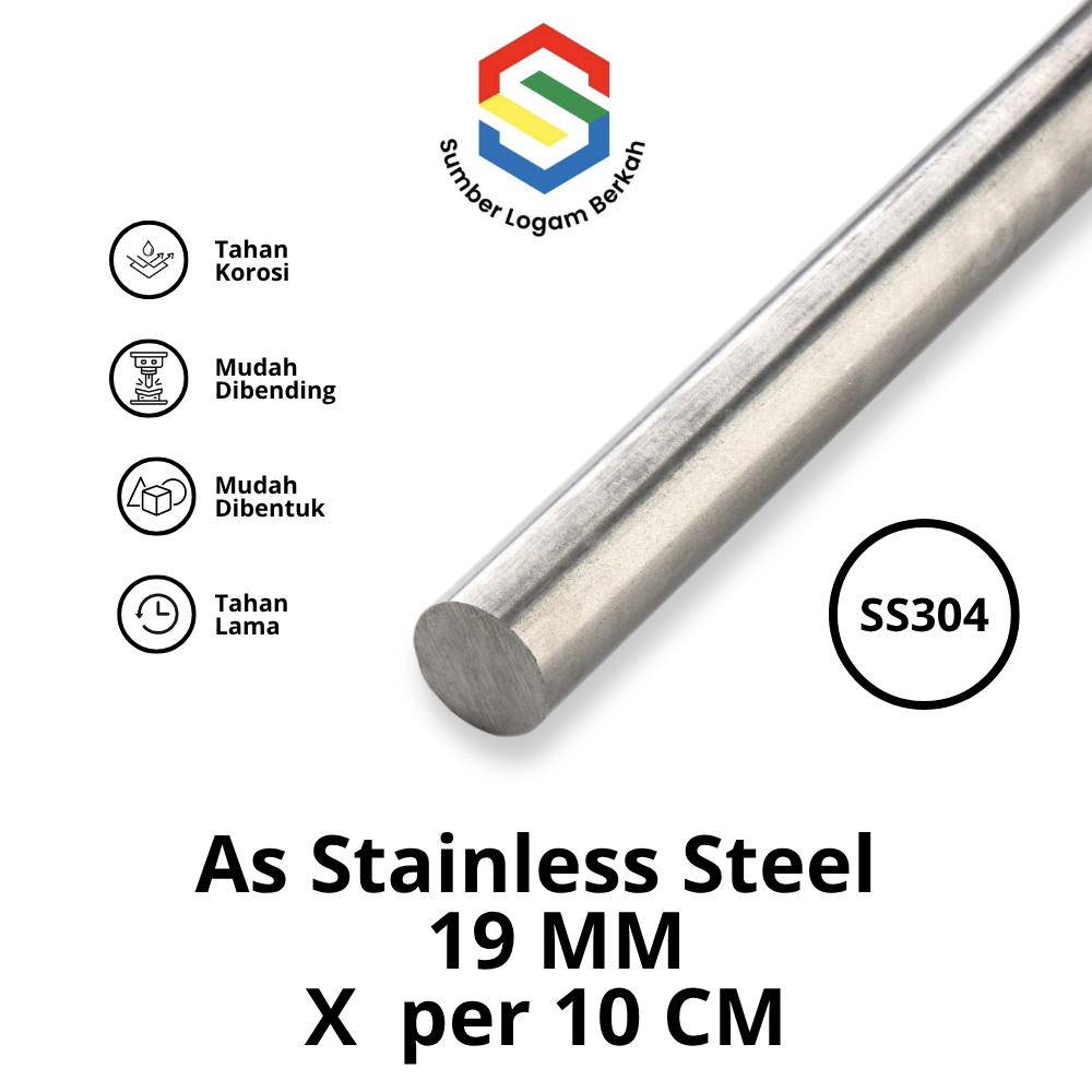 As 19 mm stainless steel 304