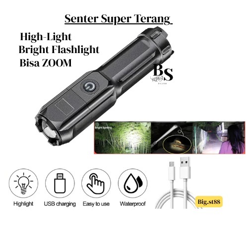 Senter Mini LED 36W / Senter LED Chargeable / Senter Cas Senter Super Terang