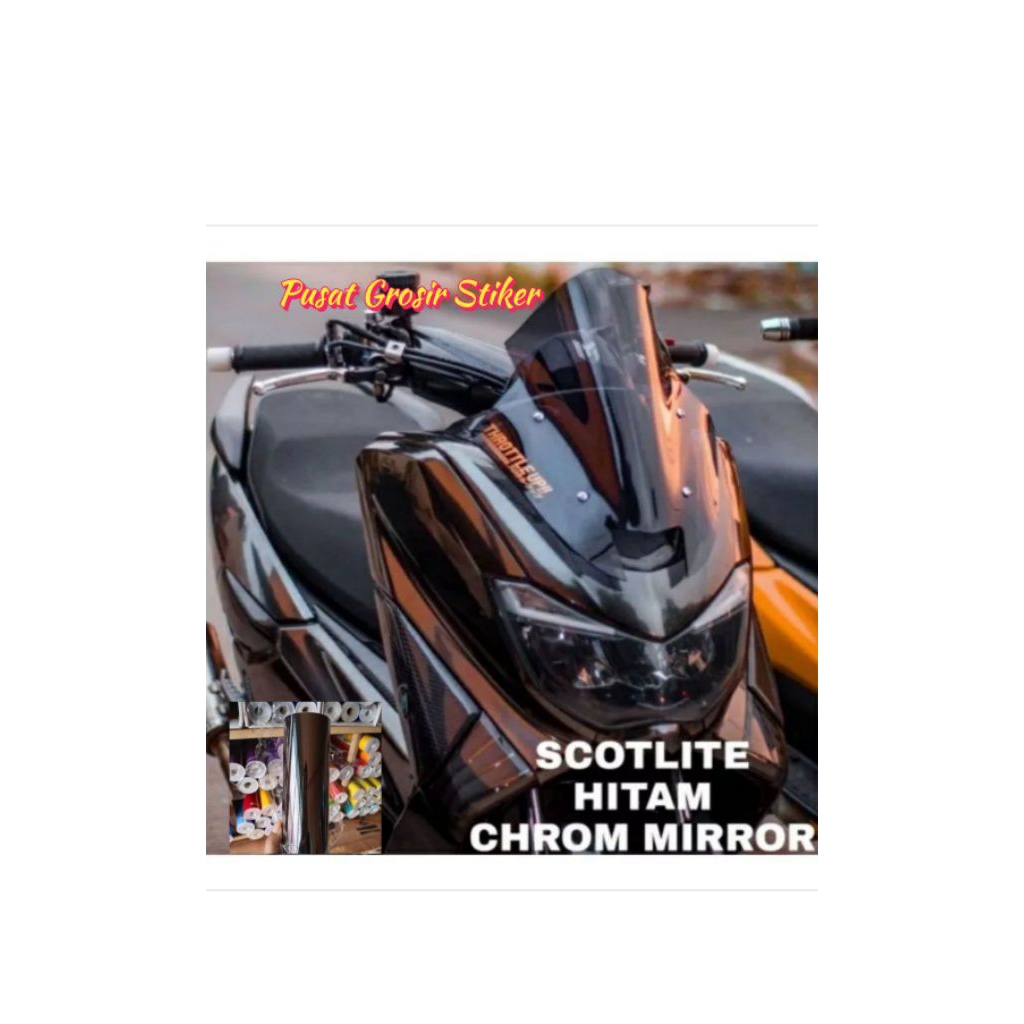 Sticker Scootlite Hitam Chrom Skotlet Hitam Metalik Stiker Sekotlet