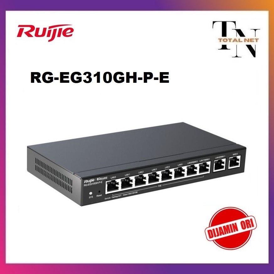 Ruijie RG-EG310GH -P-E 10 Cloud Managed PoE Router 10-Port RG EG310GH P E