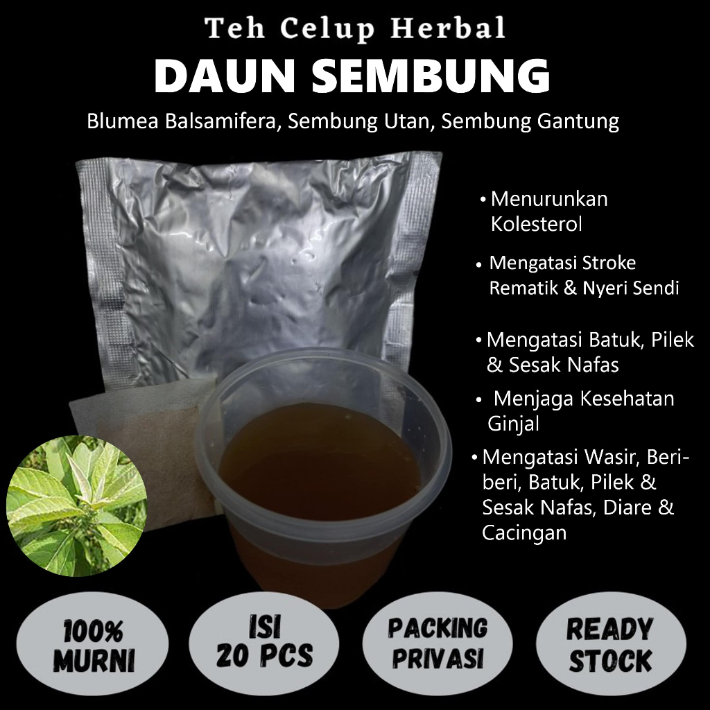 

Teh Celup Herbal DAUN SEMBUNG Mengatasi Rematik Nyeri Sendi Jantung Stroke Kolesterol Darah Tinggi
