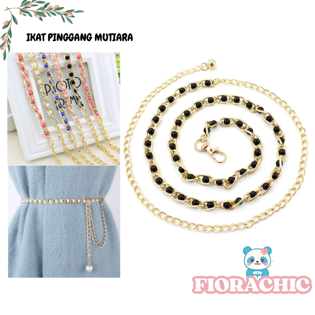 FC- IKAT PINGGANG H163 IKAT PINGGANG MODEL RANTAI MUTIARA IMITASI FASHION WANITA BELT