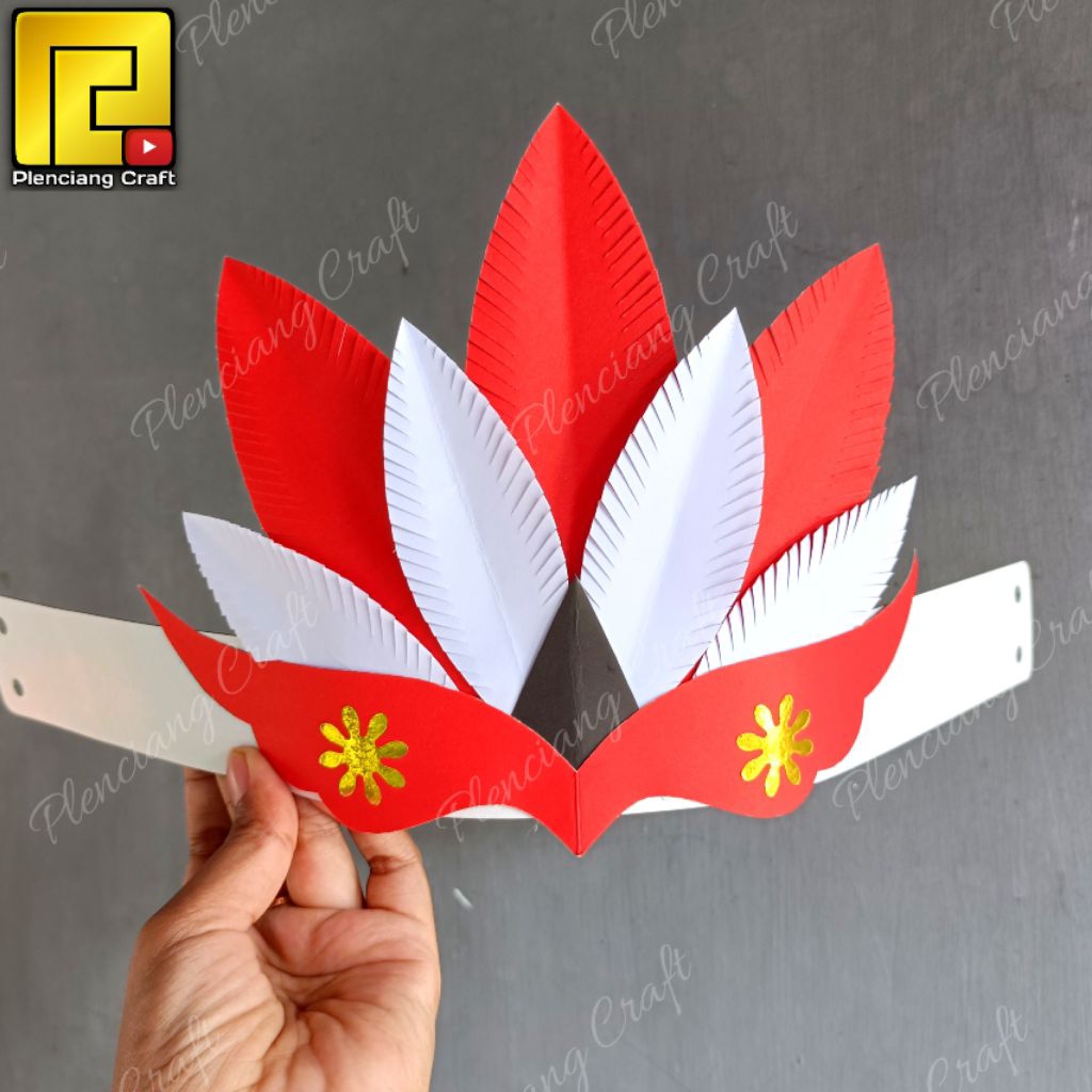 [syp. E] Hiasan kepala bentuk mahkota untuk karnaval/ tari adat / tugas sekolah topi agustusan bando
