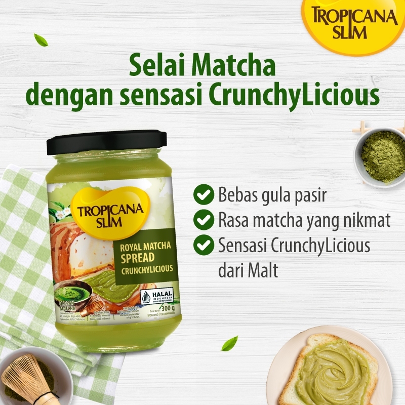 

[oddsolshop] pekanbaru/Tropicana Slim Royal Matcha Spread 300GR Crunchylicious Selai Roti Sehat