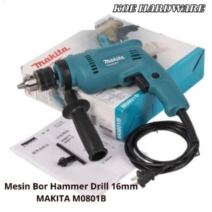KoeHardware - Mesin Bor Hammer Drill 16mm MAKITA M0801B/Mesin Bor Beton,Besi Kayu MAKITA(100% ORIGIN