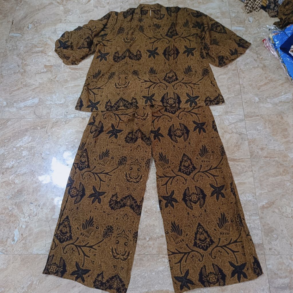 Setelan blus+Kulot layer Batik Paris Premium