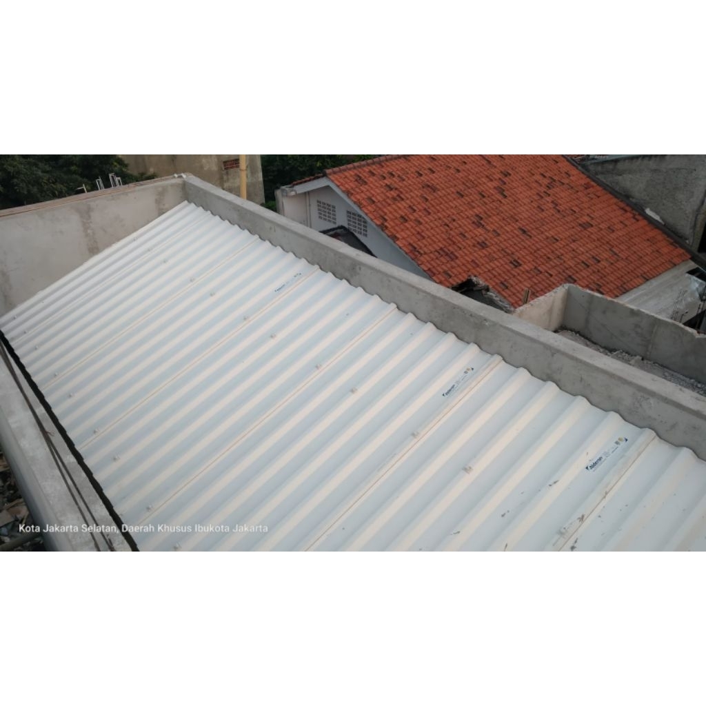 kanopi atap alderon double terpasang