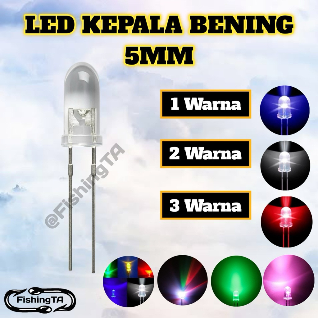 LAMPU LED LAYANGAN 5MM 1WARNA 2WARNA 3WARNA HARGA 20PCS 50PCS 100PCS