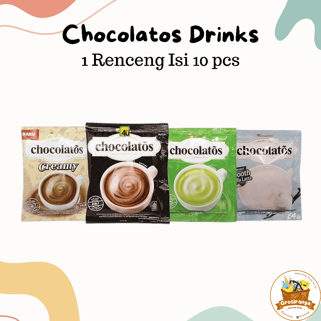 

Chocolatos Drinks Chocolate Matcha Creamy 1 Renceng Isi 10 pcs
