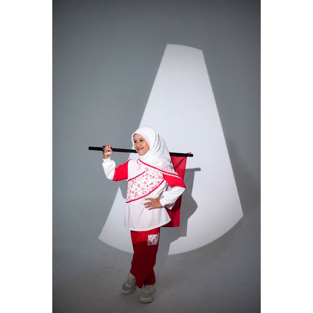 Cut Nyak Dien Setelan Anak Perempuan Merah Putih - Alzena Kids Moslem