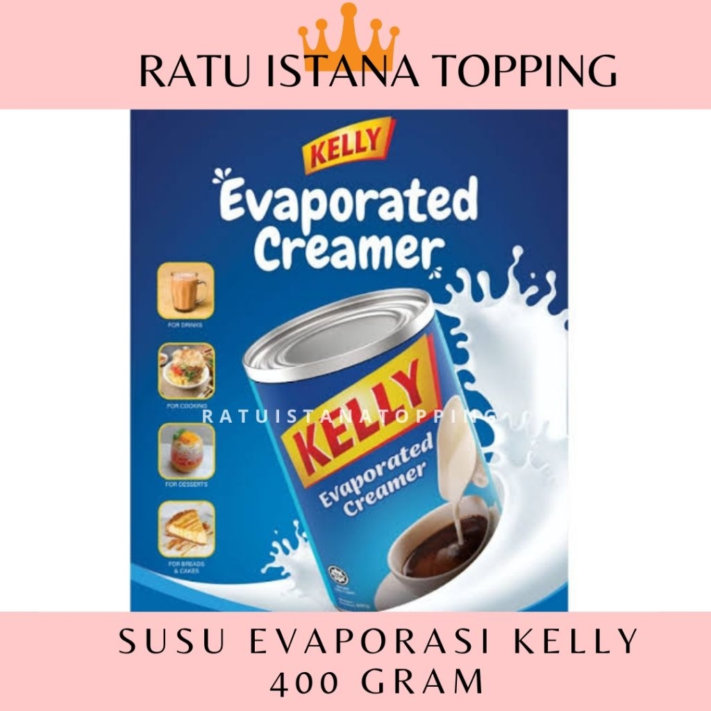 

KELLY SUSU EVAPORASI 400 GRAM CREAMER EVAPORATED MILK