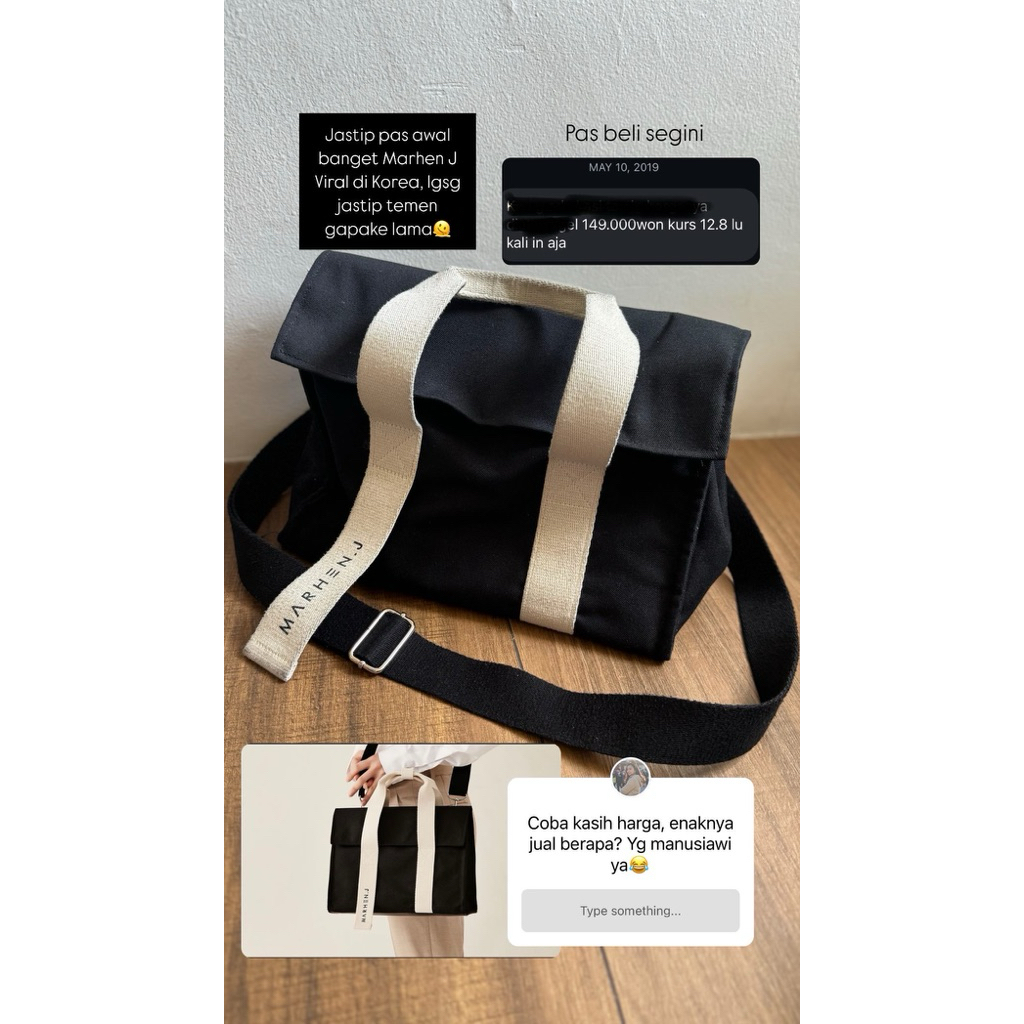 PRELOVED ORI MARHENJ ROY BLACK Tas Slempang Wanita