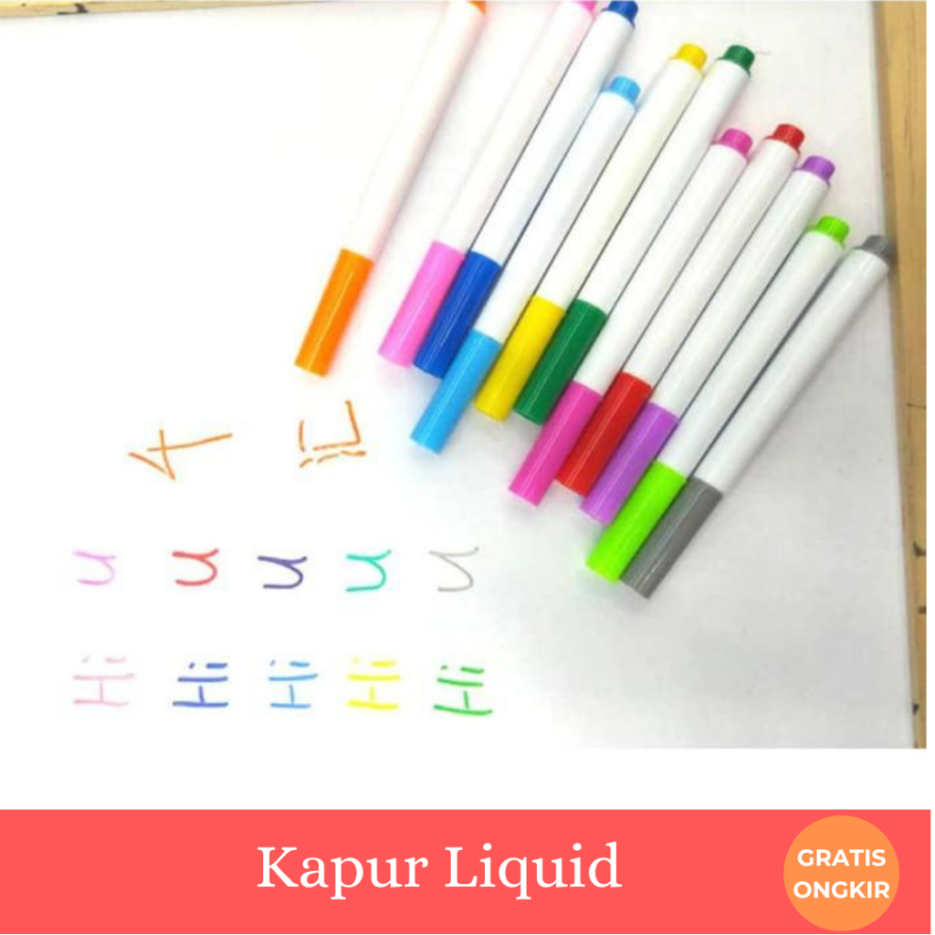 

Redbowstore - Kapur Liquid Chalk Pen Marker Jendela Kaca Papan Tulis 12 pcs Alat Cair
