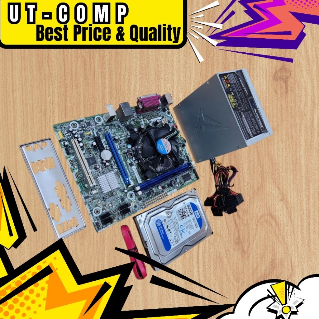 PC Tanpa Casing | RAM 4GB | HDD 500GB | Mobo & PSU Build Up | Fan Terpasang