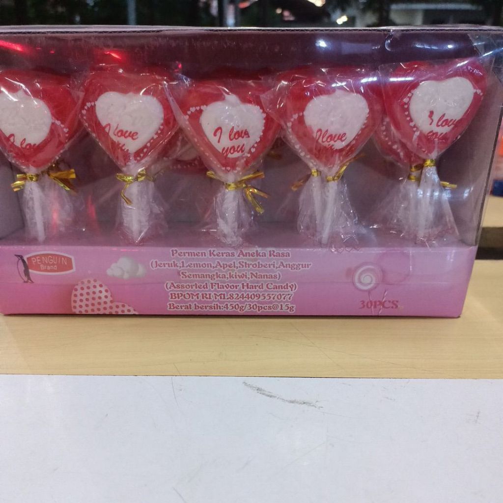 

Permen lollipop love aneka rasa buah 1 box isi 30 pcs