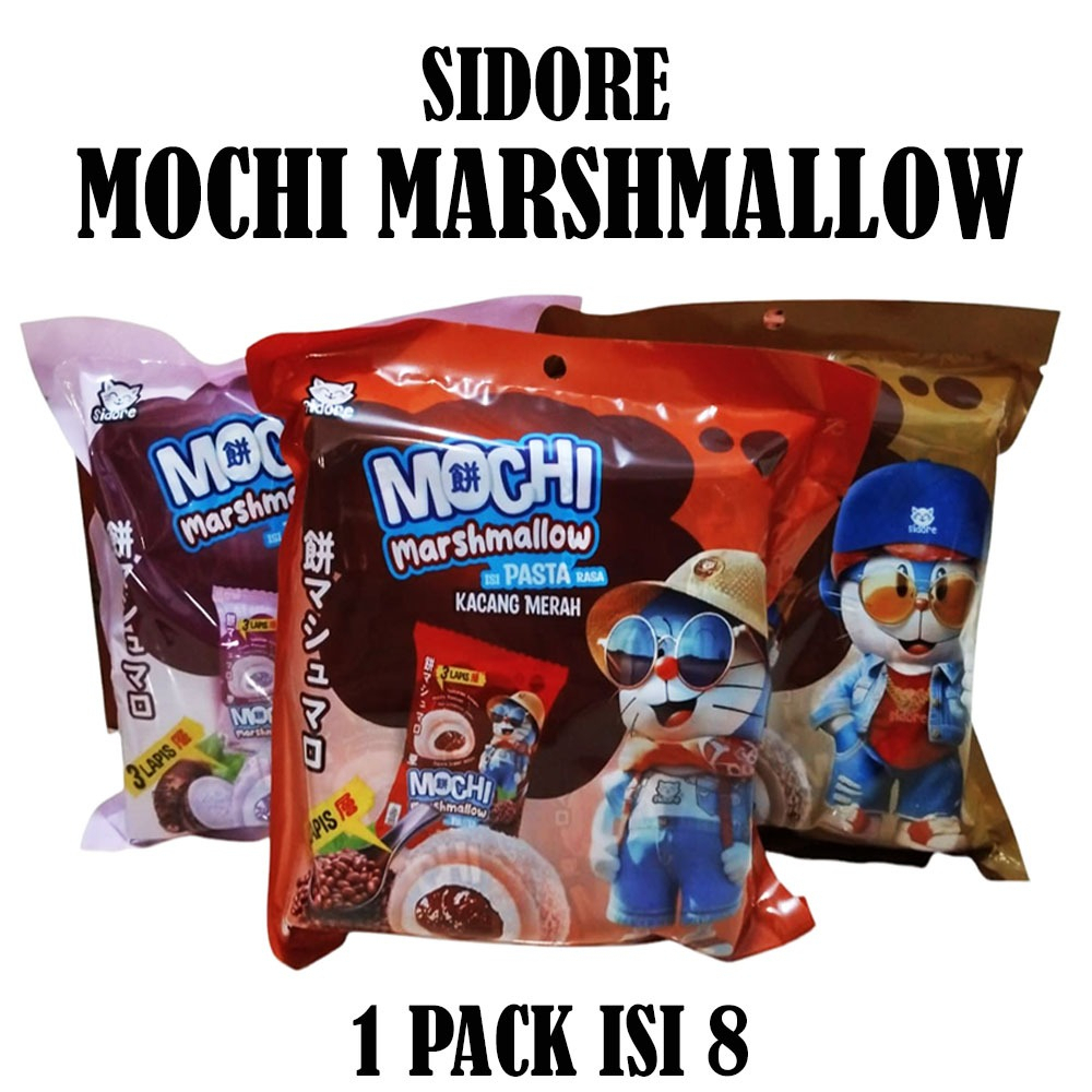 

Marshmallow Mochi silkys Lembut Aneka Rasa Coklat Taro Mangga Kacang merah by Sidore 1pack Isi 8 Pc nagasaki snowcake