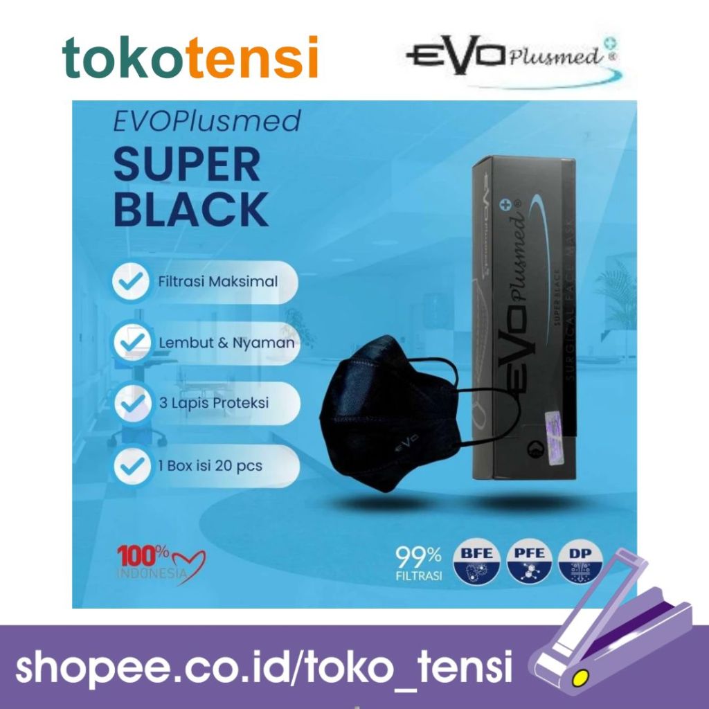 Masker Evo Plusmed 4D Full Black Edition Limited / Full White