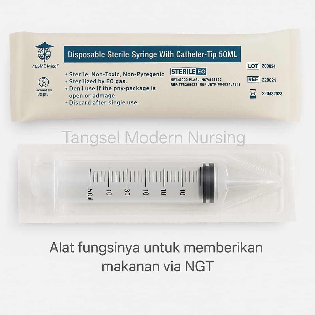 SYRING 50ML COSMOMED LUBANG TENGAH/CHATETER TIP/SONDE/ SPUIT 50 CC NGT