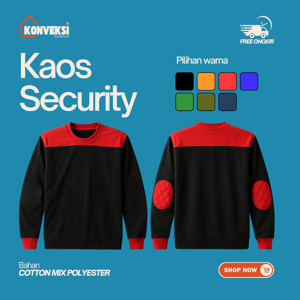 [COD] Kaos Oblong Panjang / Kaos Security / kaos oblong satpam / kaos security / kaos oblong panjang
