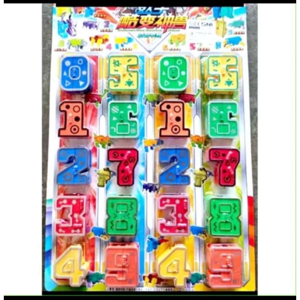 10PCS ROBOT ANGKA 0-9