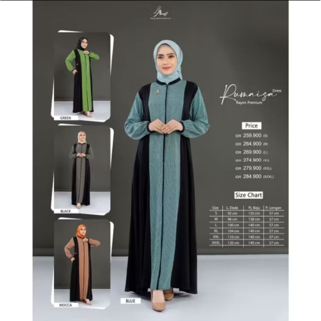 Gamis✓rumaisa dress arrafi✓promo diskon