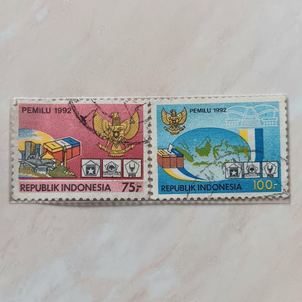 

(AC) Perangko Indonesia 1992 Pemilu Set 2 pcs Used