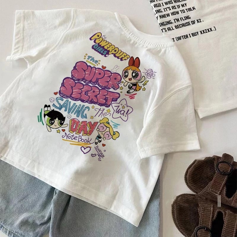 OK 2-12 Tahun|cewek 10 tahunimport|Terbang Pola Karakter Kartun Polisi Kecil|Kaos anak|korea style p