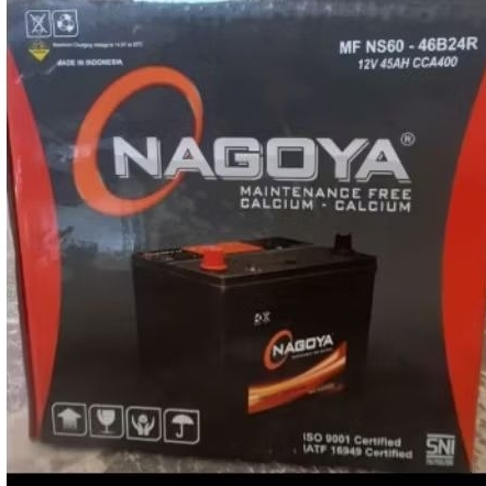 Aki Mobil Type NS60 (45 Ah) Aki Kering/MF Merk NAGOYA Untuk APV, Carry Series, Escudo, Futura, Sidek