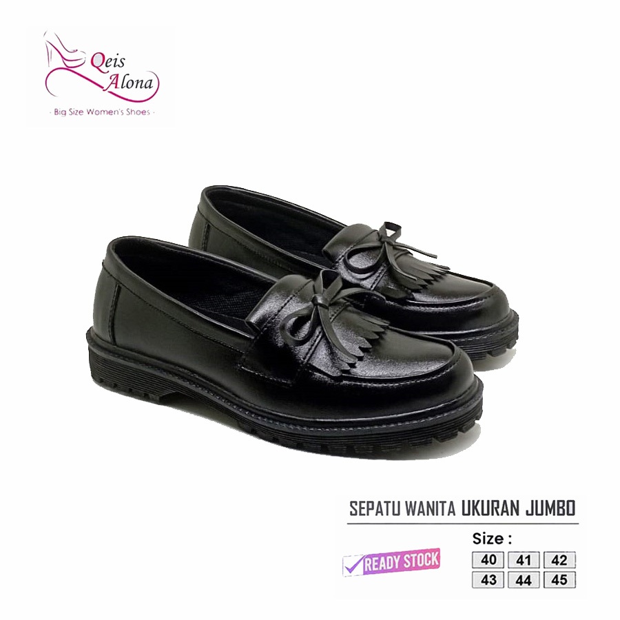 Sepatu Docmart Wanita Ukuran Besar Jumbo / Sepatu Loafer Cewek Big Size 40-41-42-43-44-45