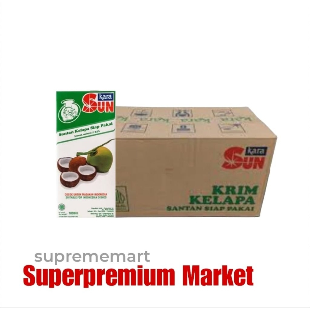 

Sun Kara Santan Cair Instan Kelapa Asli 12 × 1000ml/Karton