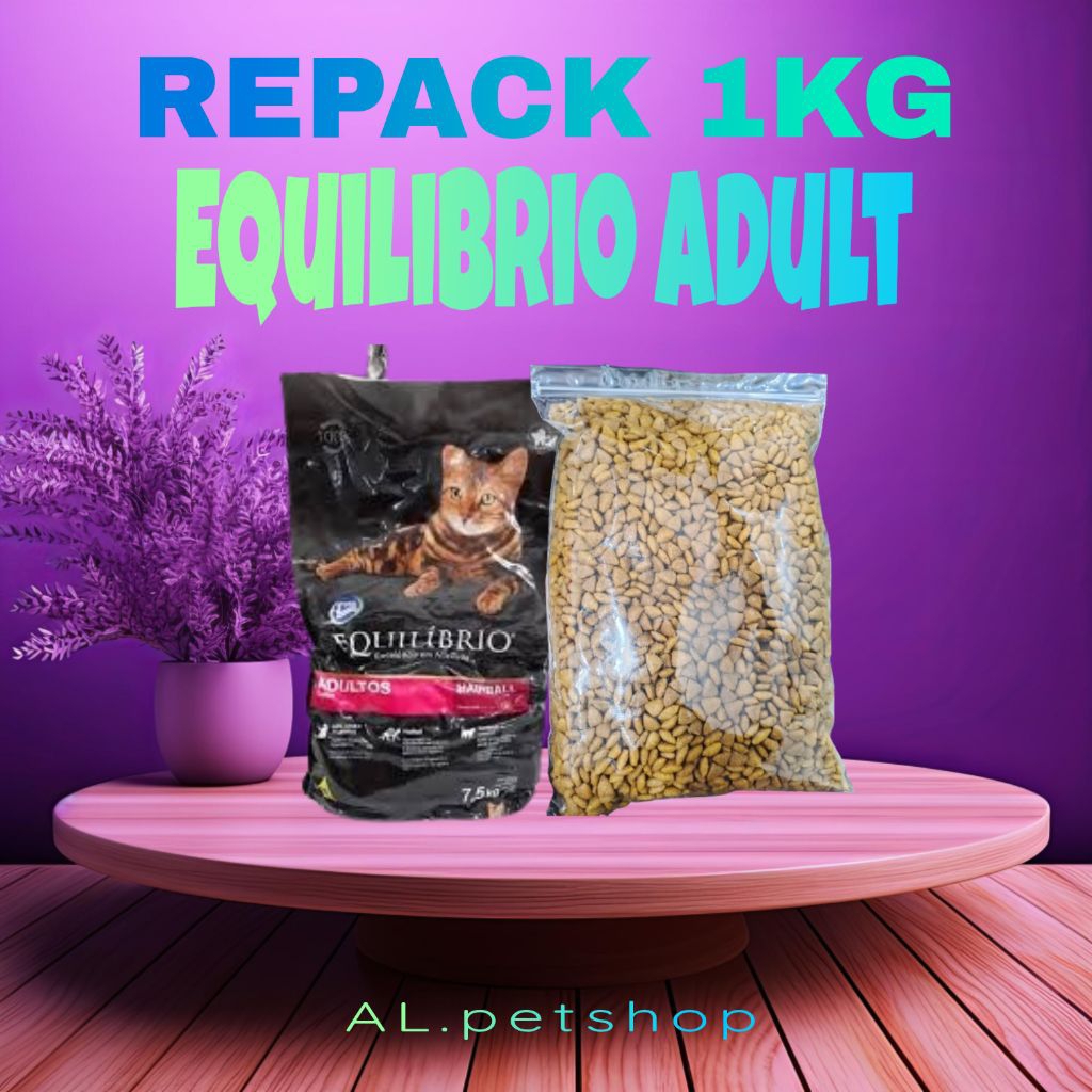 Equilibrio Adult Repack 1Kg Original | Makanan Kucing Dewasa Premium | Repack Higienis | Nutrisi Len