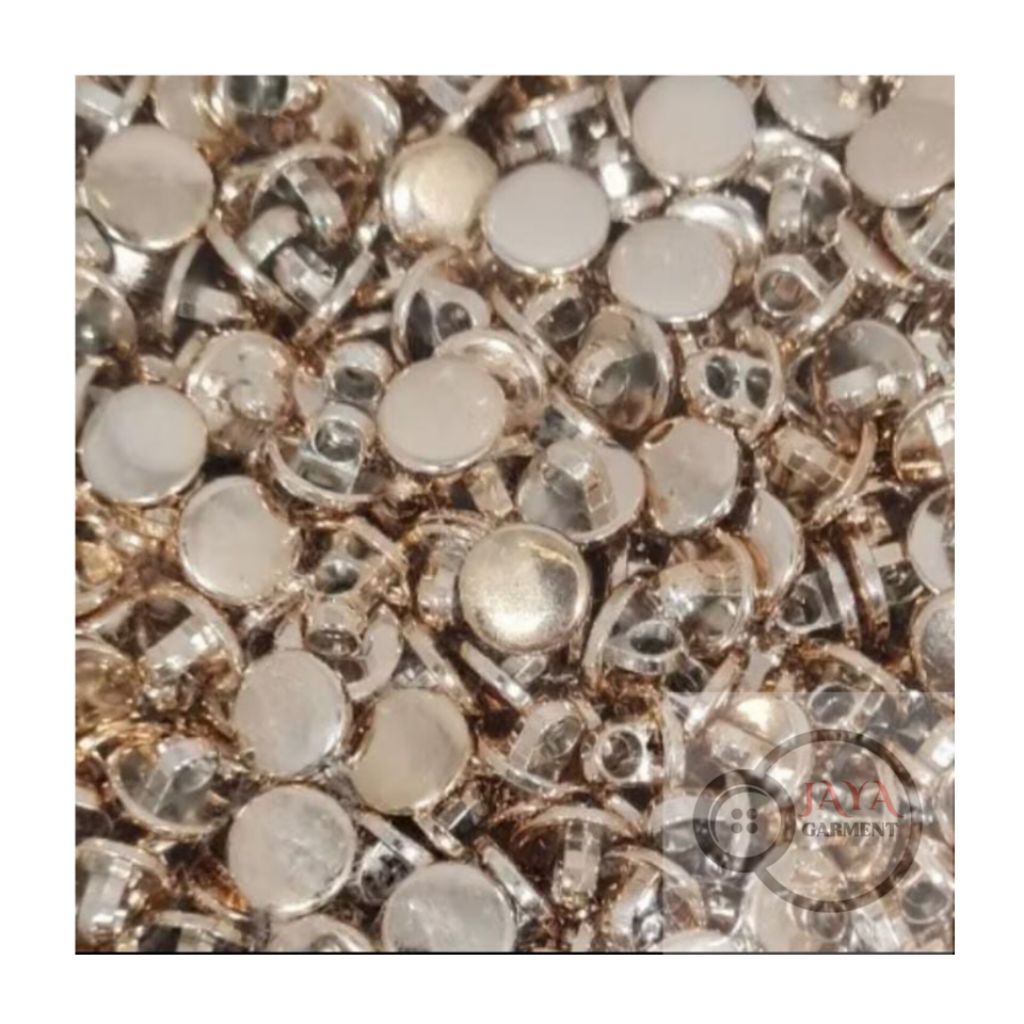 (100pcs) Kancing Jamur Gepeng Polos Emas - Kancing Jamur Gepeng Ukuran 18L 20L 24L 28L 34L - Kancing