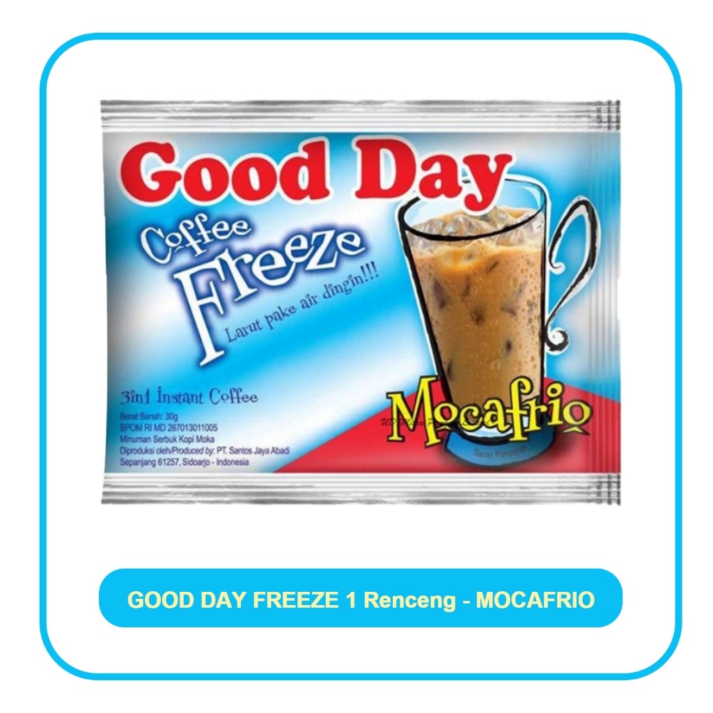 

GOOD DAY FREEZE Kopi Serbuk Instan Sachet Mocafrio Choc Orange Cookies'n Cream Hazelnut Macchiato 1 Renceng - 10 Sachet