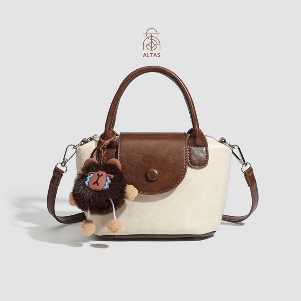 𝐀𝐋𝐓𝐀𝐒-[Free Liontin] Tas Selempang Kulit Wanita Premium Slingbag Tas Genggam Tangan Cewek Hand Bag T