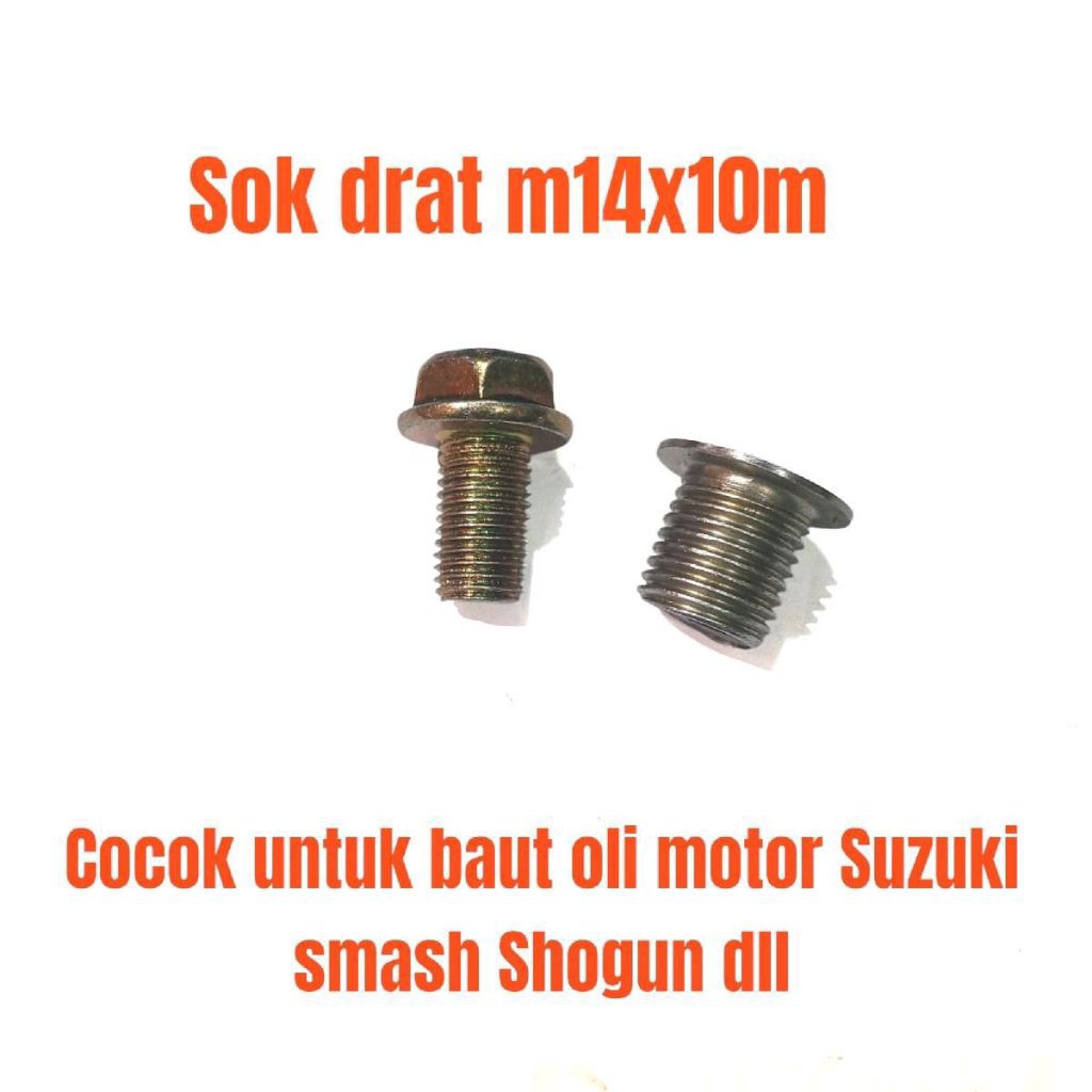 Baut Oli Sok Drat Bos Drat M14XM10 Kunci 14 Suzuki Smash Shogun - Original Motorcycle Car