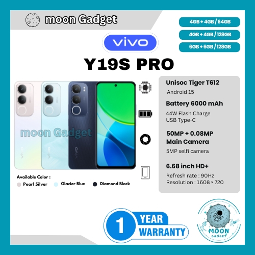 HP VIVO Y19S PRO 6/128GB, Y19S PRO 4/128GB, Y19S PRO 4/64GB & Y19S 6/128GB (GARANSI RESMI VIVO)