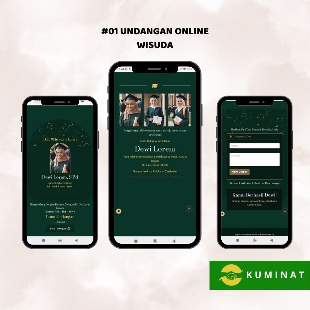 TEMA ESTETIK 01 | Undangan digital wisuda