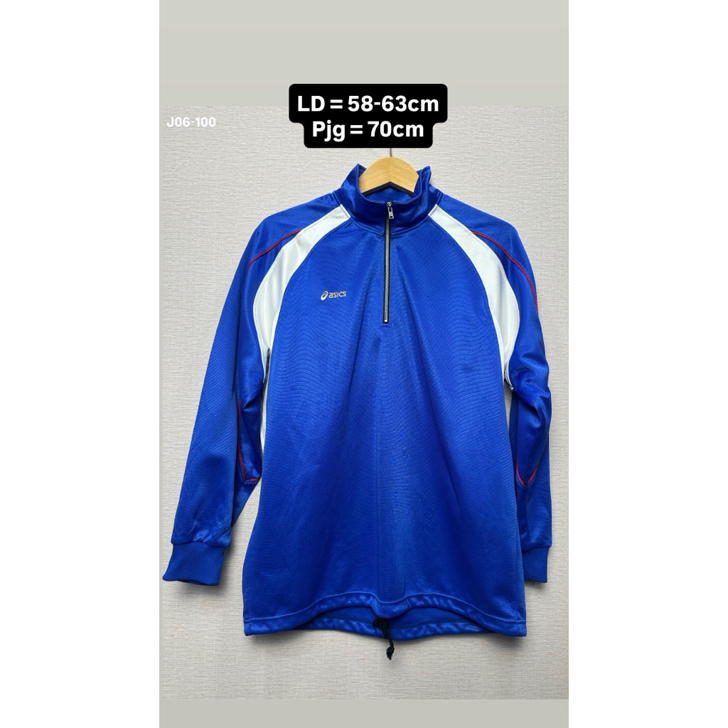 Tracktop Preloved 4S1CS Pria - Jaket Olahraga Half Zipper Colorblock Big Size [J06-100]