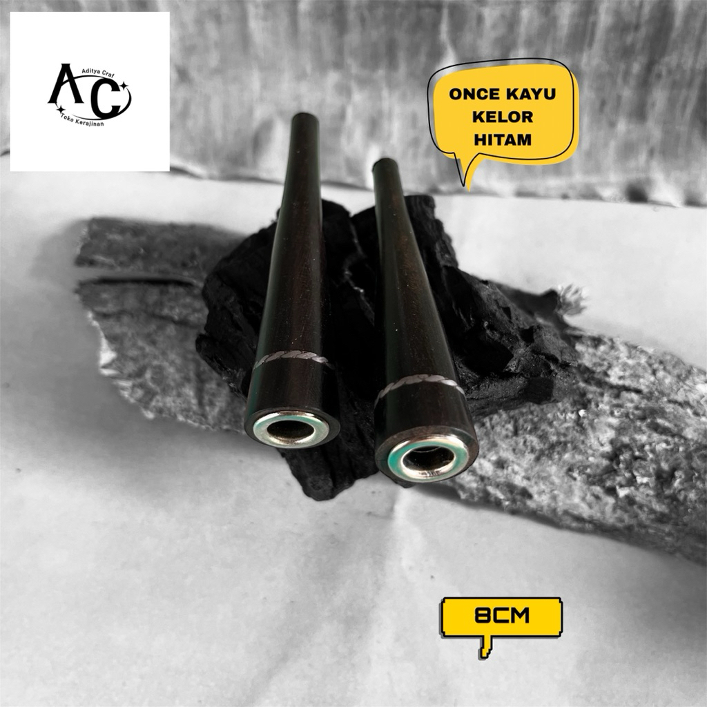 once pipa rokok kayu kelor hitam kombinasi lilitas timah asli