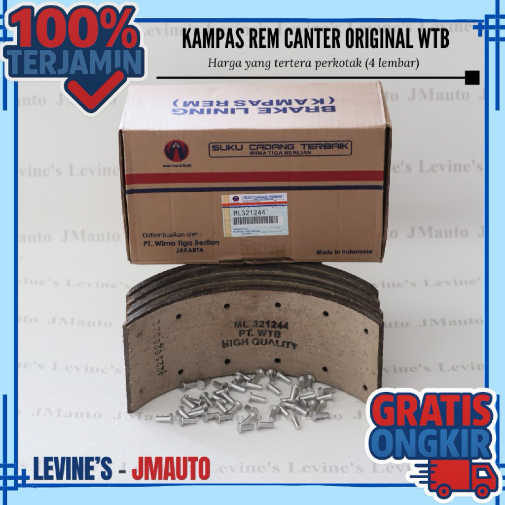 Kampas rem Canter ori WTB ML321244 kampas rem ps125 original WTB kampas rem canter asli kampas rem p