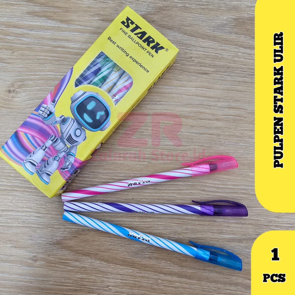 

( 1 PCS ) Pulpen Ulir Stark 1 Pack Isi 12 Pcs | Ballpoint Lilin Tinta Hitam | Pen Lilin | Pen Ulir