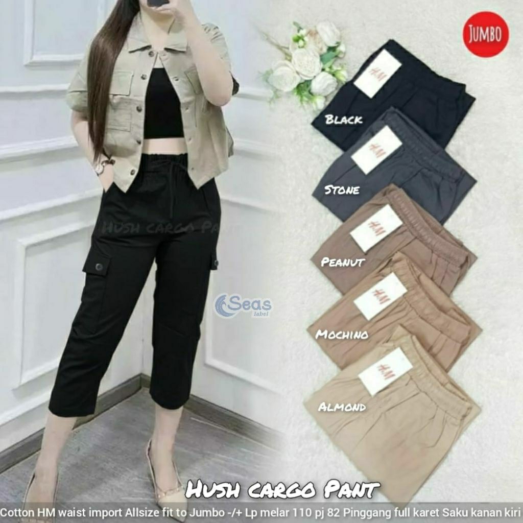 Hush Cargo Jumbo Celana 7/8 Wanita Tebal