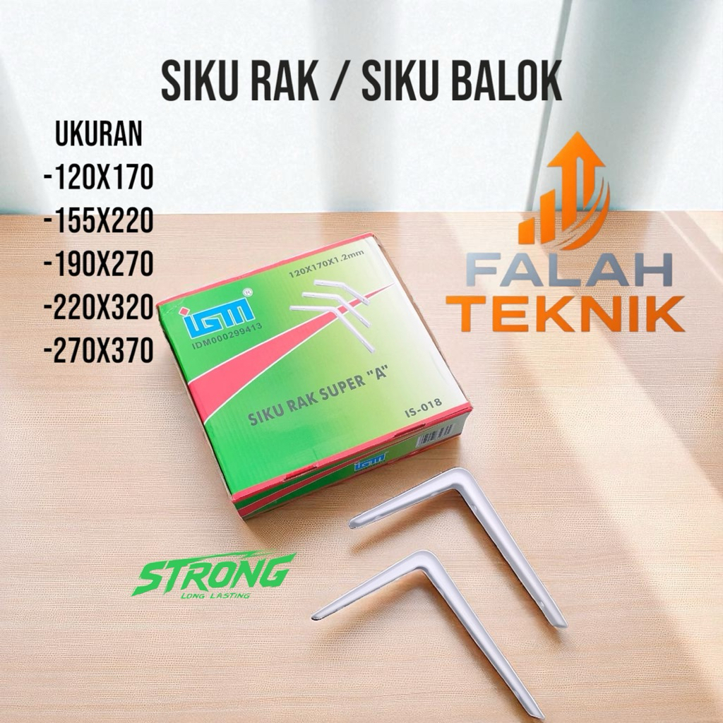IGM Siku Rak Tebal Putih Siku Rak SUPER A Siku balok Tebal Dan kuat Siku Rak Dinding Ambalan