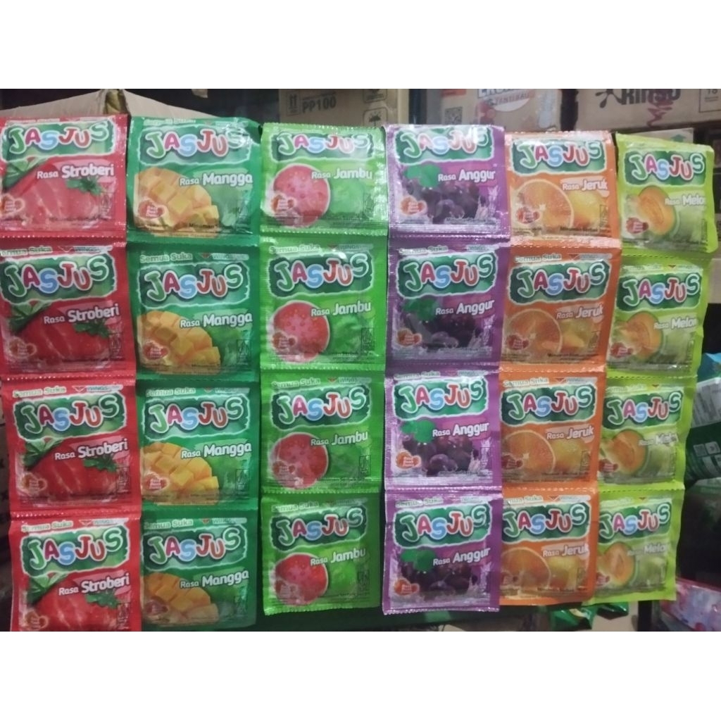 

Jasjus minuman serbuk instan aneka rasa untuk 1 renteng isi -10 sachet
