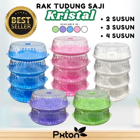 PXTON - Multilayer Rak Plastik Penyimpanan Tempat Makanan / Food storage/ tudung saji 3susun