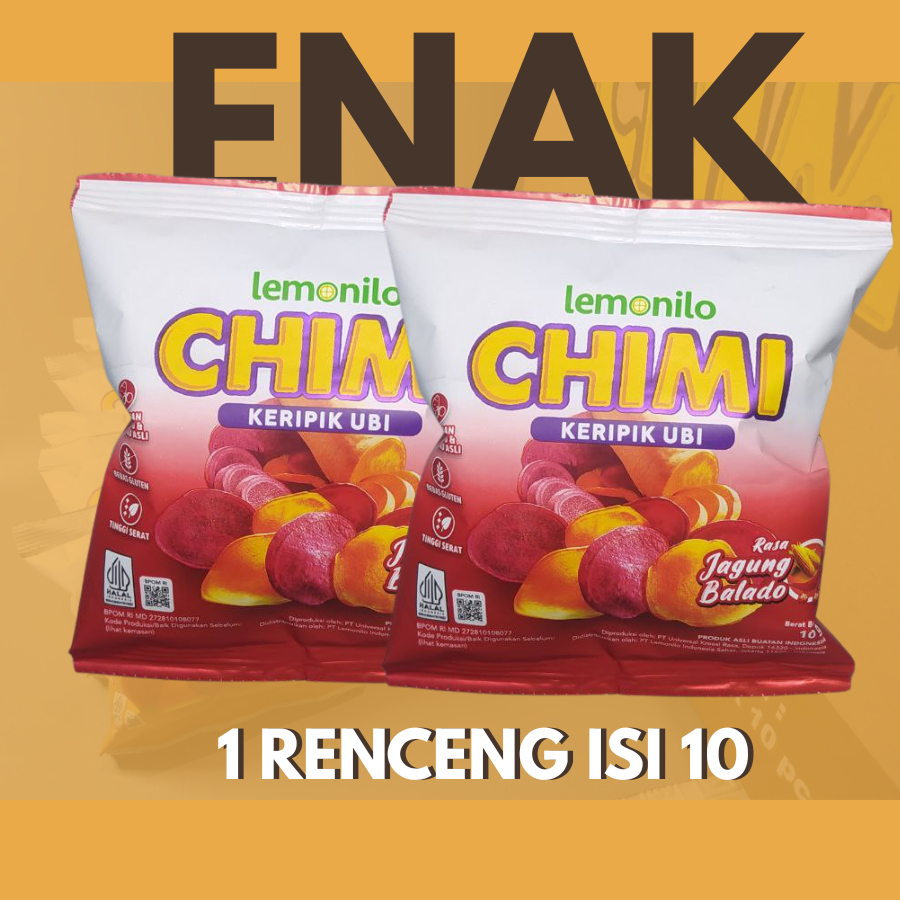 

Lemonilo Chimi Keripik Ubi Kemasan Renceng Isi 10 Chimi Tinggi Serat
